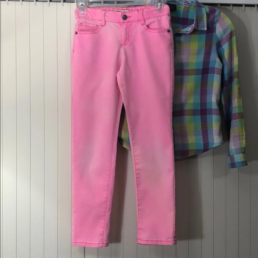 L.E.I. Pink Kate Lowrise Skinny Jeans Girls 10 R school play casual